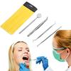 Forgesy 4Pcs/Set Stainless Dental Mirror Stainless Steel Dental Dentist Prepared Tool Set Probe Tooth Care Kit Instrument Tweezer Hoe view 2