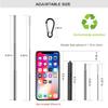 Doboli 2 Pack Reusable Metal Straws Collapsible Stainless Steel Drinking Portable Telescopic Straw with Case Black/Rose Gold view 3