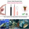 Doboli 2 Pack Reusable Metal Straws Collapsible Stainless Steel Drinking Portable Telescopic Straw with Case Black/Rose Gold view 4