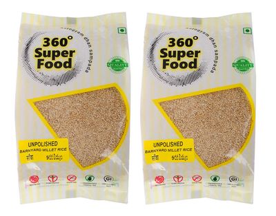 360 Super Food Unpolished Barnyard Millet Rice (Pack of 2)