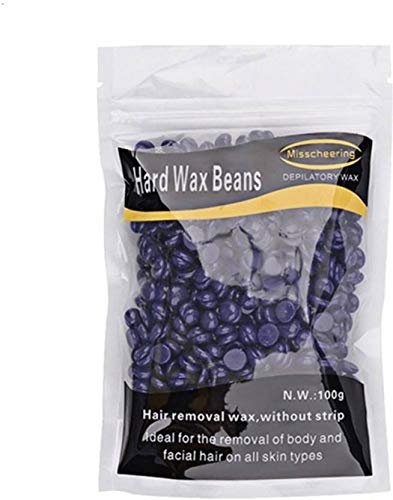 Misscheering 100GM No Strip Depilatory Hard Wax Bean Body Bikini Remover Hot Film Hard Wax For Male/Female Hair Removal Waxing Tools (LAVENDER)