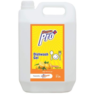 Hopen Dishwash Gel 5 L - Lemon Dishwash Liquid - Manual Dish Wash Gel