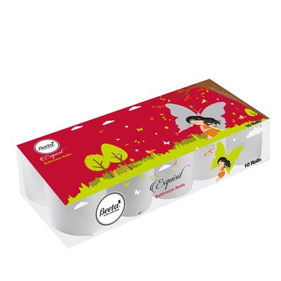 Beeta Toilet Paper Roll Budget Toilet Roll 10 in 1-400 Pulls Per Roll 4000 Pulls 100% Natural Cellulose Fiber (Pack of 1)
