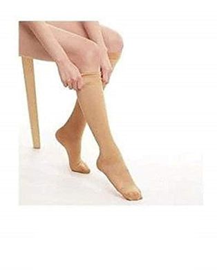 Digital Shoppy Unisex Medical Compression Socks Pressure Varicose Veins Leg Relief Pain Knee High Stockings Socks 1Pair (Skin; Small/Medium)