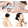 Bhavyam new handled 3D roller massager tool for shoulder face neck pain remover (Aluminium/silver) view 3