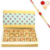 Ghasitaram Gifts Rakhi Gifts for Brothers Rakhi Sweets - 5 Part 18 Print Pcs Roasted Almond Bites Box with Beads Rakhi view 1