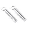 Heallily 2Pcs Mini Keychain Medicine case Pocket Pill Box Medicine Storage Holder Aluminum Alloy Pill Container for Travel Outdoor (Silver) view 1