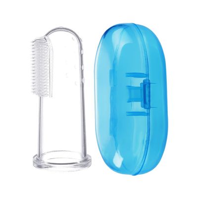 AKOAK 1 Pack Finger Toothbrush Baby Toothbrush Baby Supplies Safety Silicone Cleaning Brush Finger Set Toothbrush (Blue)