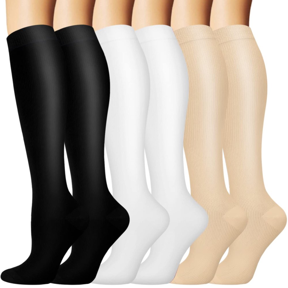 Iseasoo Graduated Compression Socks for Men & Women 20-30mmHg Knee High Compression Stockings Athletic Support Socks