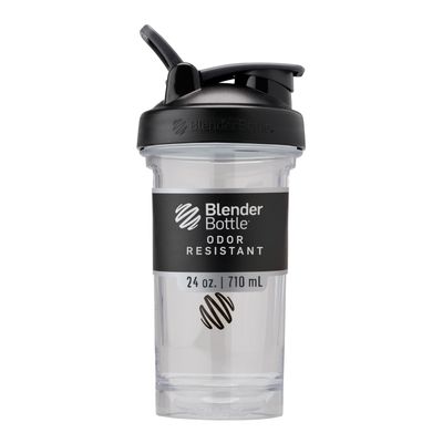 BlenderBottle Pro Series Shaker Bottle, 24-Ounce, Black/Clear