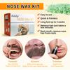 Nose Wax Nose Hair Wax Kit for Men and Women Nose Hair Removal Wax 50g Wax 20 Wax Applicators 10 Nose Wax Pod 1 Measuring Cup 8 Moustache Stencils view 4