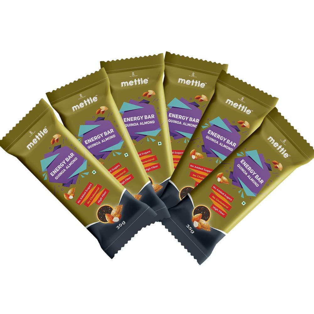 Mettle Quinoa Almond Energy Bar Pack of 6 ( 35 gm x 6 ) Energy Bars (210 g, Quinoa Almond)