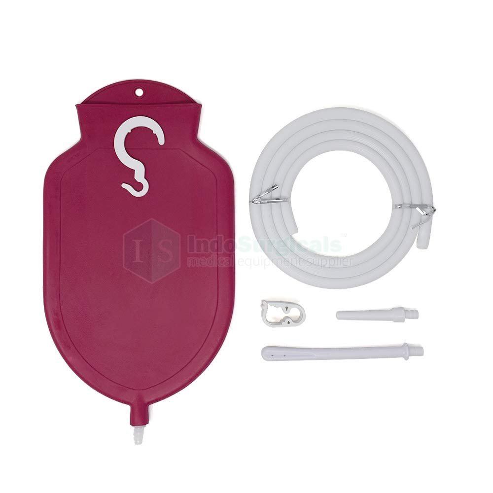 IS IndoSurgicals Rubber Enema Kit For Home, 1 Liter