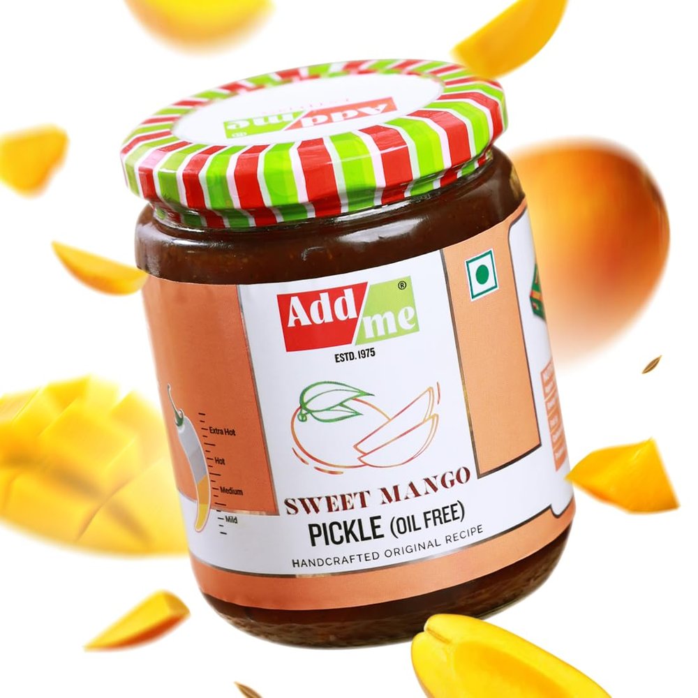 Addme Sweet Mango Pickles 600gm Mango murabba Preserve in Spices meetha achar Glass Jar