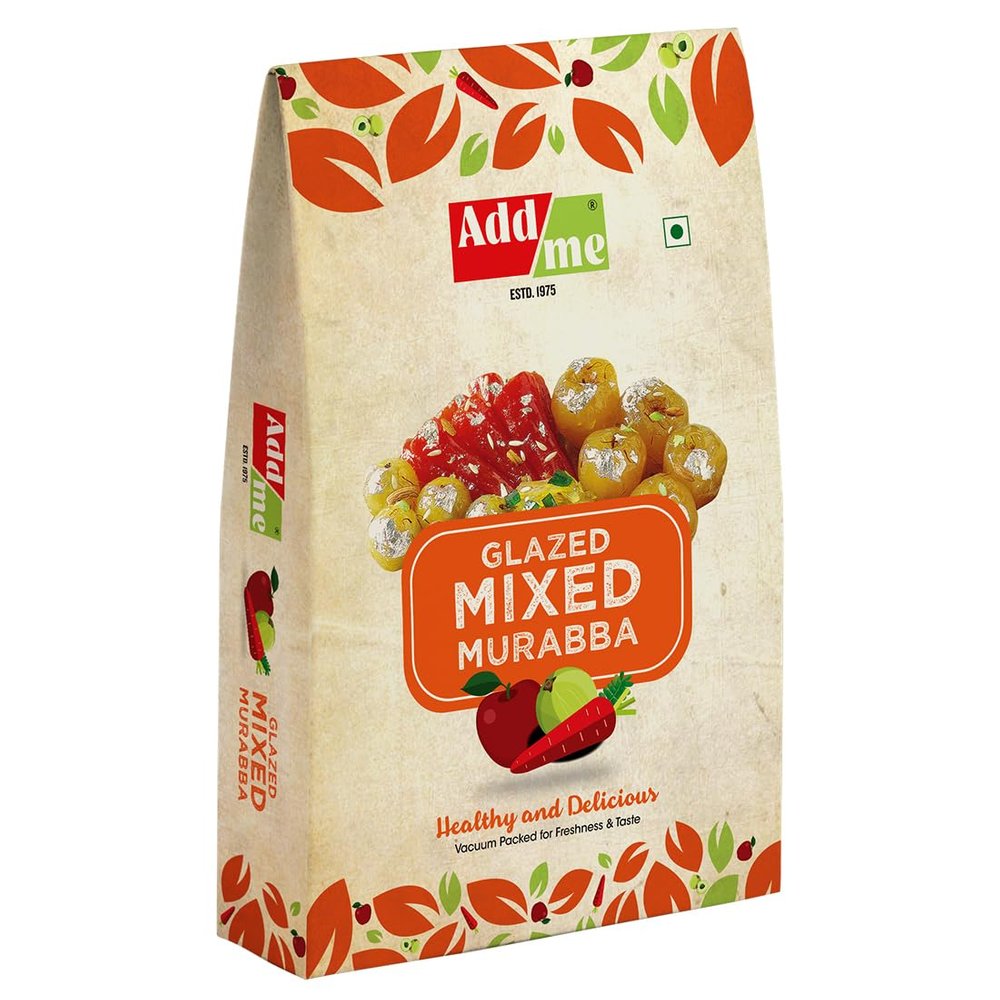 Add me Glazed Mixed Murabba with Kesar and Elaichi (Vacuum Packed Without Syrup), 750 g amla Apple Mango Carrot Pineapple karonda in a Single Pack Immunity Booster Pack