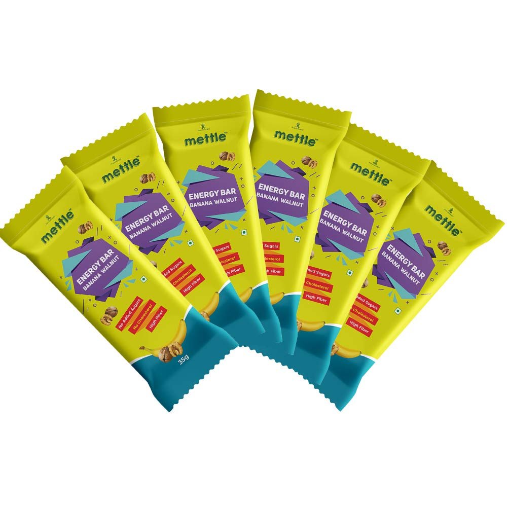 Mettle Banana Walnut Energy Bar Pack of 6 ( 35gm x 6 ) Energy Bars (210 g, Banana Walnut)
