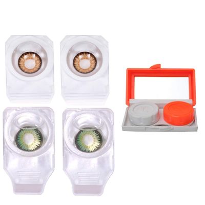 Choice Empire Monthly Colored Contact Lenses Zero Power for Eye Combo Pack of 2 with 1 Lens Travel K