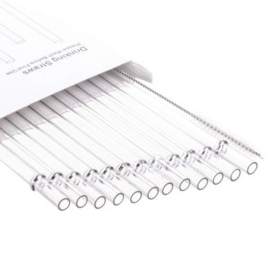 Dakoufish 13" Long Clear Reusable Plastic Replacement Drinking Straws for 40 oz,46 oz Mason Jar,Tumblers, Set of 12 with Cleaning Brush