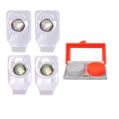 Choice Empire Monthly Colored Contact Lenses Zero Power for Eye Combo Pack of 2 with 1 Lens Travel K