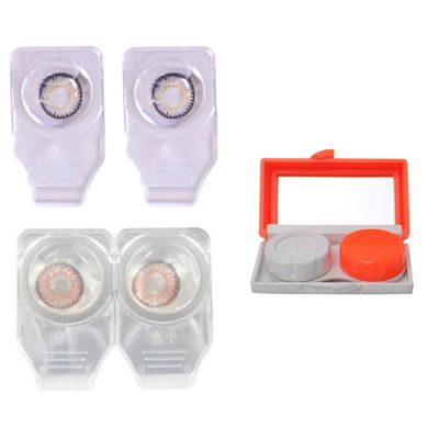 Choice Empire Monthly Colored Contact Lenses Zero Power for Eye Combo Pack of 2 with 1 Lens Travel K