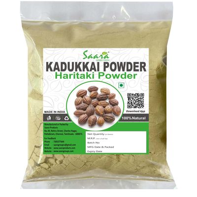 Saara HERBAL FRESH Kadukkai Powder, 51g, Haritaki Powder, Harad Powder, Terminalia Chebula,Karakkai, Black Myrobalans Powder,(pack of 1 x 51g)