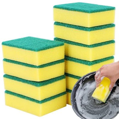 AKOAK 10 Pcs Multi-Purpose Sand-containing Scouring Pad Dish Cloth Household Sponge Scrub Non-Stick Oil Brush Pot Absorbent Cleaning Cloth