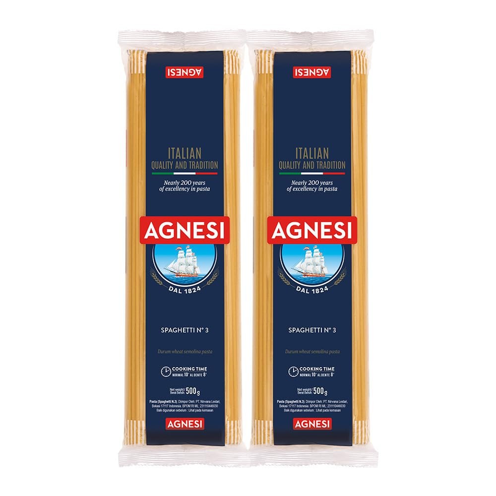 Agnesi Spaghetti Pasta 500g, Pack of 2, Product of Italy