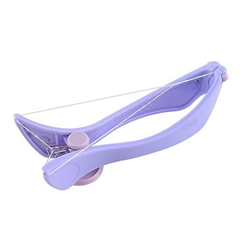 Amulakh Plastic Deluxe Slique Eyebrow Face and Body Hair Threading Tweezers System Kit (Purple)