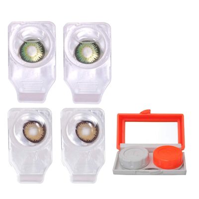Choice Empire Monthly Colored Contact Lenses Zero Power for Eye Combo Pack of 2 with 1 Lens Travel K