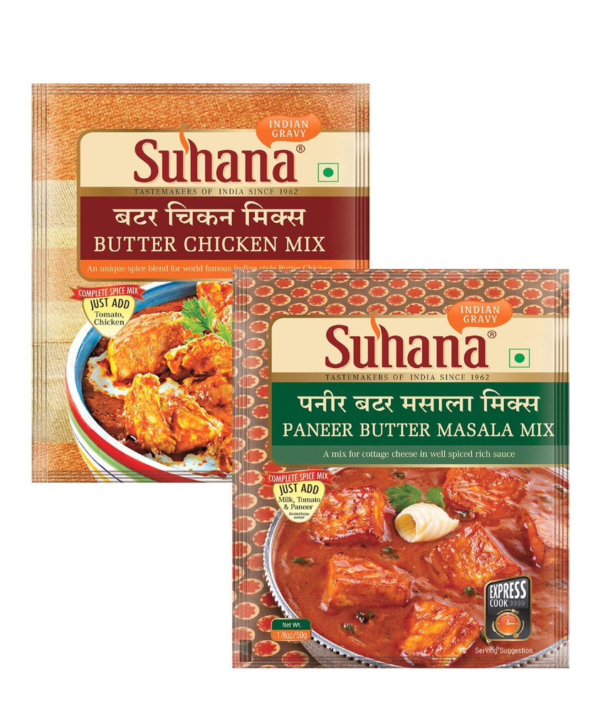 Suhana Paneer Butter 50g x 4, Butter Chicken 50g x 4 - Combo of 8