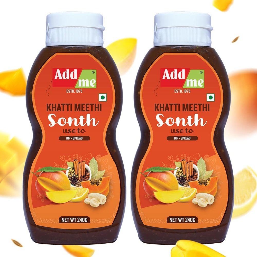 Add me khatti meethi Chutney sonth Imli chatni - 240 gm (Pack of 2) 480gm bhelpuri pani Puri Sauce and dips
