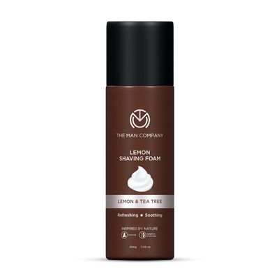 The Man Company Shaving Foam For Men to Prevent Cuts & Burns - 200gm | Goodness of Aloevera, Lemon and Tea Tree | Anti Inflammatory, Anti Bacterial, All Skin Types
