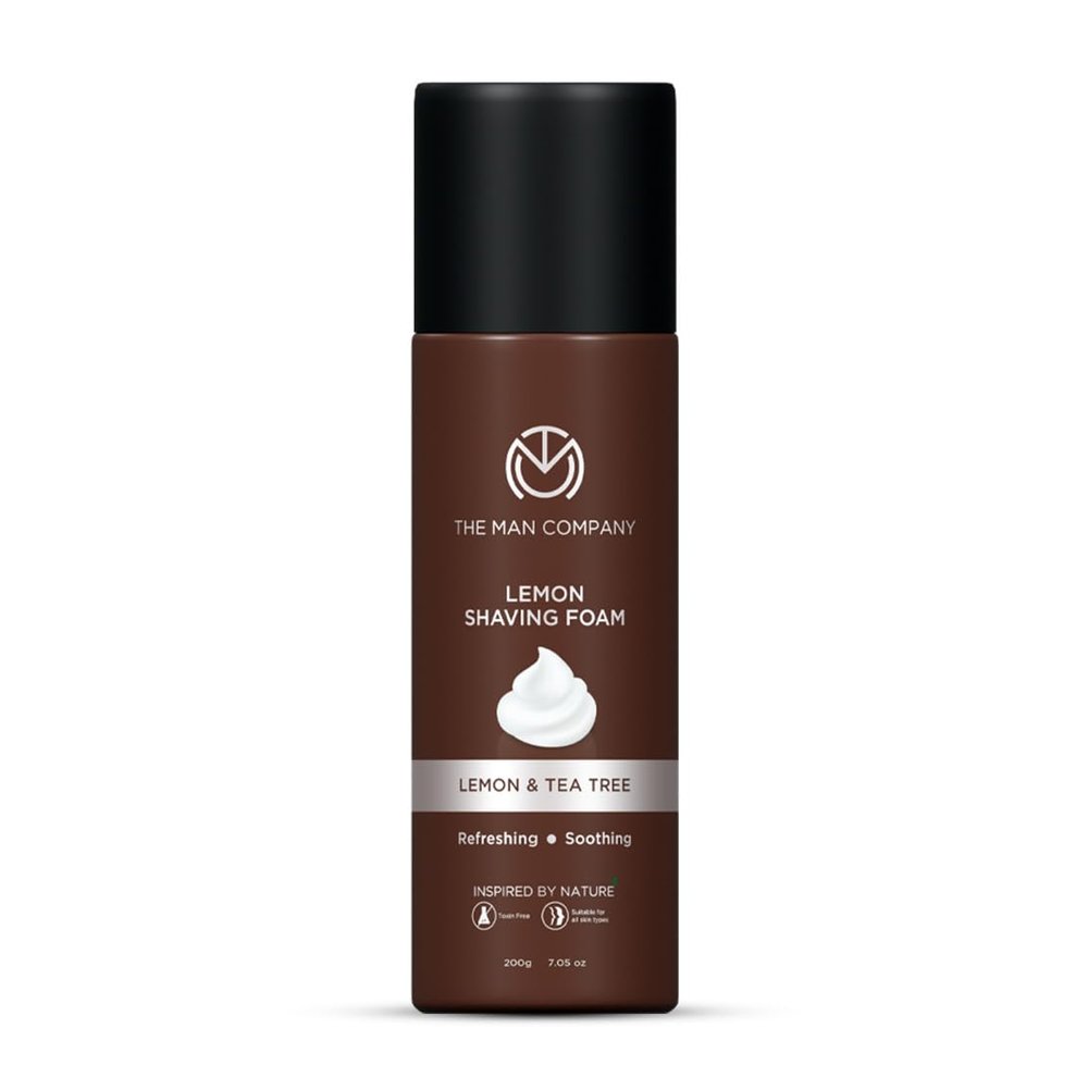 The Man Company Shaving Foam For Men to Prevent Cuts & Burns - 200gm | Goodness of Aloevera, Lemon and Tea Tree | Anti Inflammatory, Anti Bacterial, All Skin Types