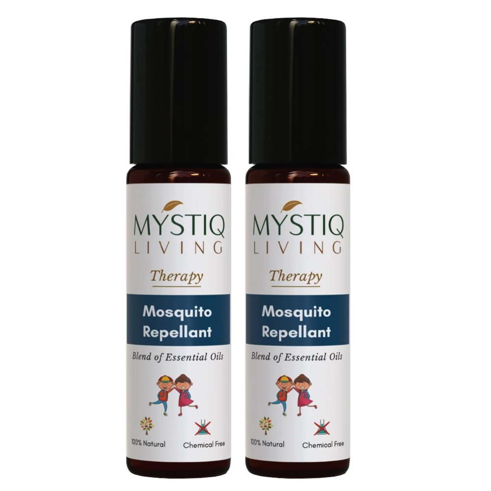 Mystiq Living Mosquito Repellant Roll On (Fabric Roll On) for Baby, Kids, Adult | Blend Of 100% Natural and Pure Essential Oils (Pack of 2)