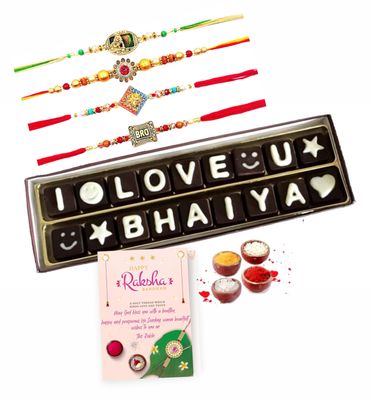 Chocolate Venue Chocolate Bar | Rakhi Gift for Brother - I Love You Bhaiya | Gift On Rakhi | Tasty & Delicious Chocolates-Rakhi Chocolate Gift for Brother/Bhai/Bhaiya with Rakhi and Greeting Card
