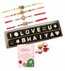 Chocolate Venue Chocolate Bar | Rakhi Gift for Brother - I Love You Bhaiya | Gift On Rakhi | Tasty & Delicious Chocolates-Rakhi Chocolate Gift for Brother/Bhai/Bhaiya with Rakhi and Greeting Card view 1