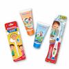 DentoShine Oral Care Combo Ages 2+ (Sticky Toothbrush for Kids + Lollipop Tongue Cleaner + Flavored Toothpaste 80 g x 2) (Orange & Bubble Gum) view 1