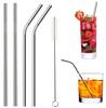 AmigozZ Reusable Stainless Steel Drinking Straws (2 Bend & 2 Straight Straws, 1 Cleaning Brush) view 1