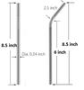 AmigozZ Reusable Stainless Steel Drinking Straws (2 Bend & 2 Straight Straws, 1 Cleaning Brush) view 2