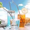 AmigozZ Reusable Stainless Steel Drinking Straws (2 Bend & 2 Straight Straws, 1 Cleaning Brush) view 3