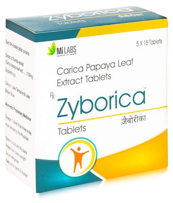 Zyborica Carica Papaya Leaf Extract Tablets (Pack Size of Tablet:5x15s)