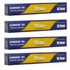 Freshee 18m New Disposable Aluminium Silver Kitchen Foil Roll, Pack of 4, 11 Micron Thick Food wrap Silver Foil Roll view 1