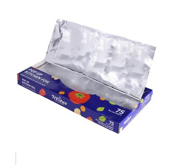 Freshee 150 Pre Cut Aluminium Foil Sheets for Wrapping Roti, Pack of 2 x 75 Sheets Each Pop up Kitchen Foil, Food Wrapping Silver Foil for Roasting, Grill Lining and More