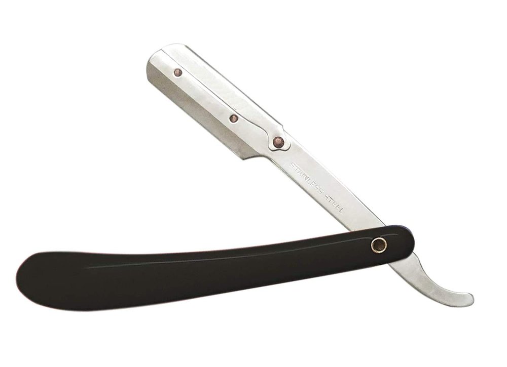 Foreign Holics Professional Straight Edge Barber Razor Stainless Steel Shaving Knife Ustra for Mens Grooming, Beard Shaping & Hair Cutting