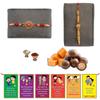 BOGATCHI Rakhi Dark Chocolates Nuts Free with Set of 2 Crafted Gold Plated Rakhi for Brother + Free roli chawal and bro sis Story Card view 1