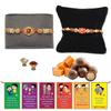 BOGATCHI Rakhi Dark Chocolates Nuts Free with Set of 2 SWASTIK and Beads Rakhi for Brother + Free roli chawal and bro sis Story Card view 1
