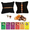BOGATCHI Rakhi Dark Chocolates Nuts Free with Set of 2 Unique Haldi Colour Rakhi for Brother + Free roli chawal and bro sis Story Card view 1