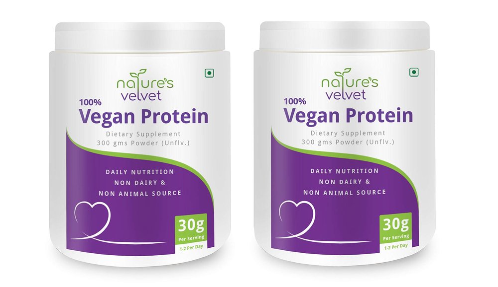 Nature's Velvet Vegan Protein,100% Vegan & Plant Based Protein, Rich in BCAAs, 300gms - Pack of 2