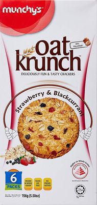 Munchy's Oat Krunch Strawberry & Blackcurrent 156g. (Combo Pack of 2)