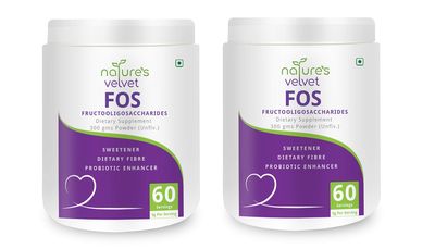 Nature's Velvet FOS Fructooligosaccharides, Sugar Substitute and Probiotic Enhancer Powder -300g Pack of 2
